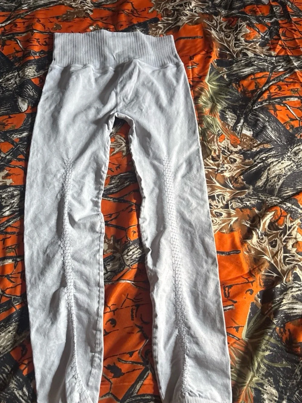 Free People Light Gray Ribbed Wide-Leg Jumpsuit